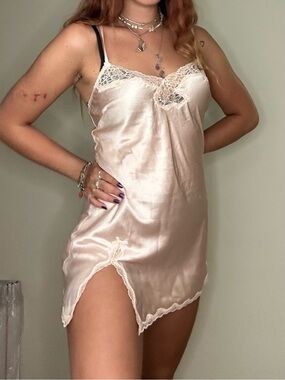Silky Lace Trim Slip Dress - Blush Pink Victoria’s Secret